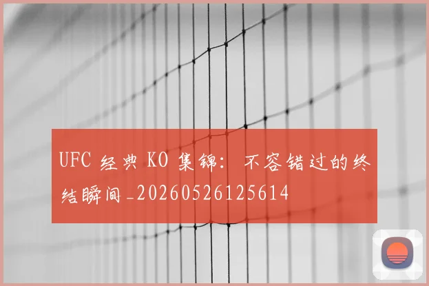 UFC 经典 KO 集锦：不容错过的终结瞬间_20260526125614
